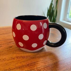 Disney Minnie Mouse 25th Anniversary Coffee Cup Mug Red Polka Dot Lg 20oz NWOT